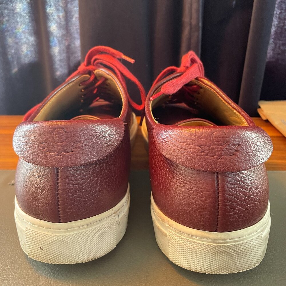 Collegium Men's Leather Sneakers – Burgundy – Size US 8.5 / EU 42 - Picture 7 of 8